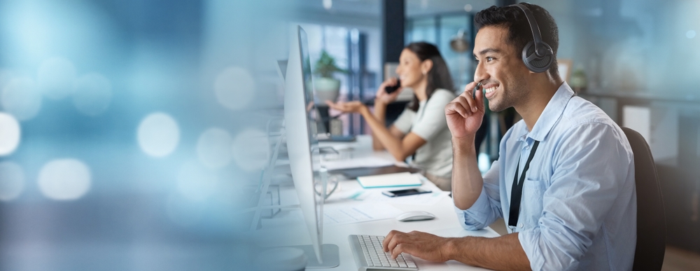 Happy Consultant In A Call Center