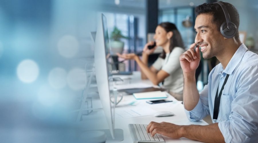 Happy Consultant In A Call Center