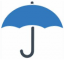 Blue and black umbrella icon